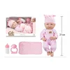 Cute Babies: Punčka z igralnim kompletom v črtastem pajacu – 31 cm