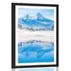 Plakat s paspartujem zasnežena pokrajina v Alpah - 60x90 silver