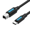 USB 2.0 kabel, tip C na B, črn, 2 m, VN1