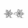 Pandora Bleščeči srebrni uhani Flowers 292633C01