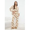 Trendyol Ecru Teddy Bear Patterned Wellsoft Knitted Pajama Set