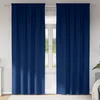 vidaXL Zavese z zavesami 2 pcs Temno modra 225 x 140 cm Poliester
