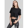 Womens short oversized t-shirt in black color