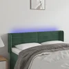 Vidaxl vidaXL Vzglavje postelje z LED diodo temno zeleno 147x16x78/88 cm žametno