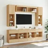 6-dijelni set zidnih TV ormarića LED boja hrasta sonome