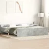 Okvir kreveta s uzglavljem i podnožjem boja betona 180 x 200 cm