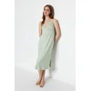 Trendyol Mint Lace and Slit Detailed Rope Strap Knitted Nightdress