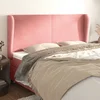 Uzglavlje s ušima ružičasto 203x23x118/128 cm baršunasto