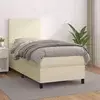Krevet s oprugama i madracem krem 90 x 190 cm od umjetne kože