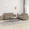 2-dijelni set sofa s jastucima smeđesivi od mikrovlakana