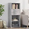 Visoka komoda siva boja hrasta 50x42,5x124 cm konstruirano drvo