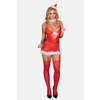 Livco Corsetti Komplet erotičnega perila Niphrea L/XL, obleka Božička, 5 kosov
