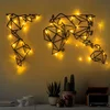 Wallity Zidna dekoracija World Map Led 010, 58 x 100 cm, Crna