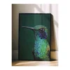 WallXpert uramljena slika 115245, kolibri u zelenim i plavim tonovima na tamnozelenoj pozadini, 50 x 70 cm, crni ram