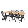 SKOGSTA / SKOGSTA Sto i 6 stolica, bagrem/crna, 235 cm