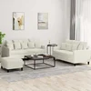 3-dijelni set sofa s jastucima krem baršunasti