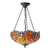 Endon 64076 - Luster na lancu Tiffany DRAGONFLY 3xE27/60W/230V, prečnik 41 cm