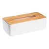 SAPHO Zasnovan držalo za robčke SNOW, belo/bambus, 262x90x132mm