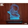 Black Cut 3D Lampa Ovan, Svetloplava