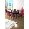 Hanah Home Set Trpezarijski sto i 6 stolica Zen, Bordo-crni