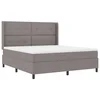 Vidaxl LED Box Spring Postelja z vzglavjem Taupe 180 x 200 cm blago