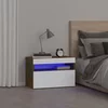 Noćni ormarić s LED svjetlima boja dimljenog hrasta 60x35x40 cm