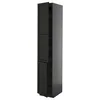 METOD Visoki element s policama/2 vrata, Crnosiva/Lerhyttan crno bajcovano, 40x60x220 cm