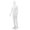 Vidaxl Celotna moška izložbena lutka s stekleno osnovo bela 185 cm