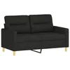 2-dijelni set sofa s jastucima crni od tkanine