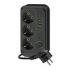 Razdelnik utičnica sa prekidačem LINEA 3x230V + 5xUSB A/C 1,5 m SCHUKO crna