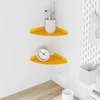 Lebdeća polica s policom s pohranom 2 pcs Žuta 18 x 18 x 2 cm