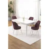 Hanah Home trpezarijski set Pir, sto i 4 stolice, bela ploča, puder roze tkanina Babyface