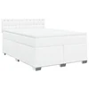 Vidaxl Box spring postelja z vzmetnico bel 140x190 cm umetno usnje