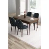 Hanah Home trpezarijski set Tia, sto i 4 stolice, ploča u dekoru drveta Baroque, antracit tkanina Babyface