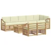 Setovi sofa s jastukom 9 pcs Bijela i krem Čvrsto drvo akacije