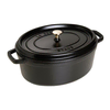 Staub la Cocotte Oval 6,7 L črn litoželezni pekač s pokrovom