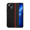 Silikonski ovitek za iPhone 13 6.1 - carbon črn z rdečo črto