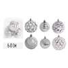 Lilium Kugle set/6  6-8 cm belo/ srebrne 50382