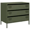 Vidaxl Komoda olivno zelena 68x39x58,5 cm hladno valjano jeklo