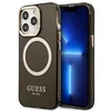Guess Futrola za iPhone 13 Pro - Black Gold Outline Translucent MagSafe