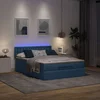 Otomanski krevet s madracem i LED plavi 140x190 cm tkanine