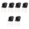 Hanah Home Set barskih stolica Fora, 6 komada, Crno-beli