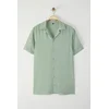 Trendyol Mint Regular Fit Open Collar 100% Viscose Loose Fit Short Sleeve Summer Shirt