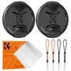 K&F 58mm Snap-On Center Pinch Lens Cap 7 in 1 with Anti-Loss Keeper Leash Compatible with Nikon, Canon, Sony, Fujifilm Camera Lenses