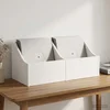 vidaXL Škatla za LP plošče 2 kos Bela 37 x 33 x 32 cm Inženirski les