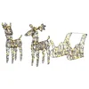 Reindeer vuče saonice Topla bijela 53 x 28 x 33 cm Ratan