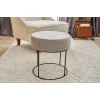 Atelier del Sofa Tabure 40x42x40cm, Krem-Crno