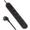 slomart Maclean podaljšek 5x230V + 3xUSB, 1.5m, črna
