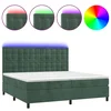 Vidaxl Box spring postelja z vzmetnico LED tem. zelena 200x200cm žamet