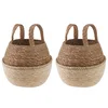 Saksija za biljke s ručkama 2 pcs Bijela O 22 x 20 cm